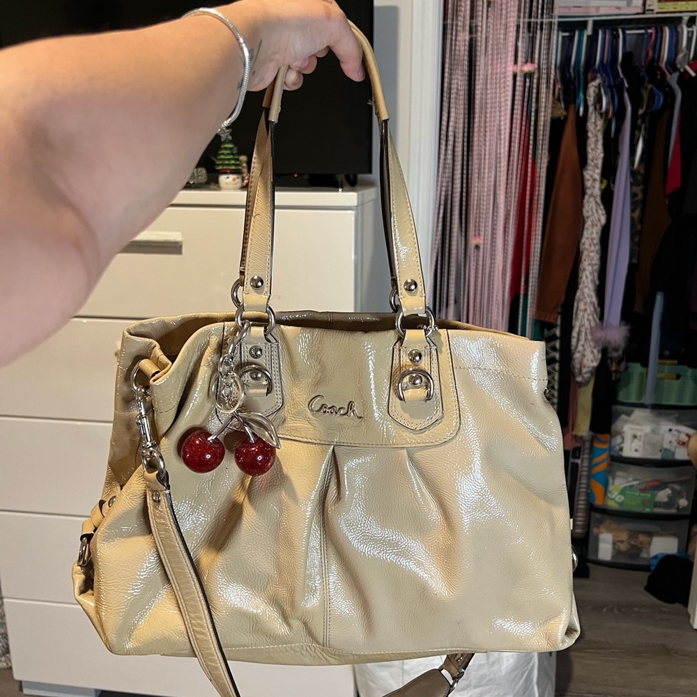 Coach Cream Leather Tote Bag